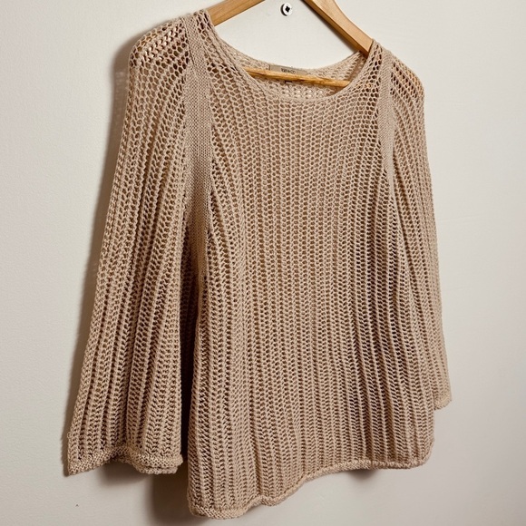 RW&Co crochet  top - poncho style with 3/4 sleeves- cotton - S - Picture 1 of 9